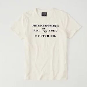 Abercrombie & Fitch Off-White Logo Tee